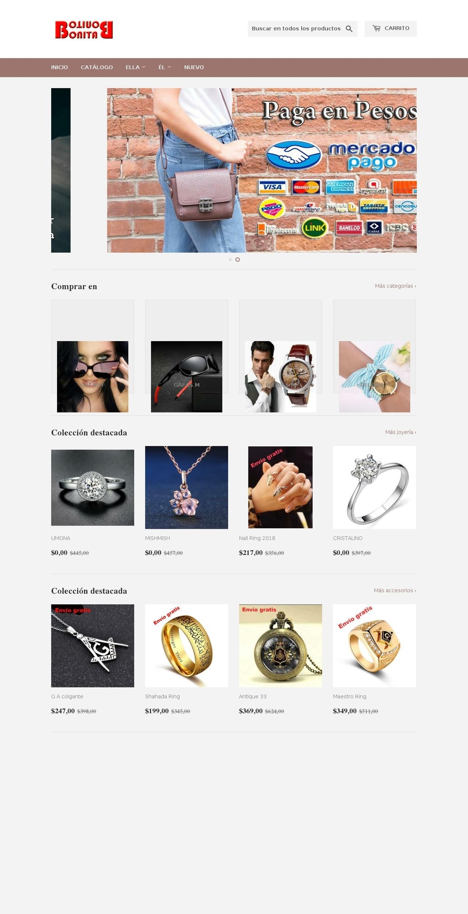 bonitabonito.com — Shopify storefront screenshot