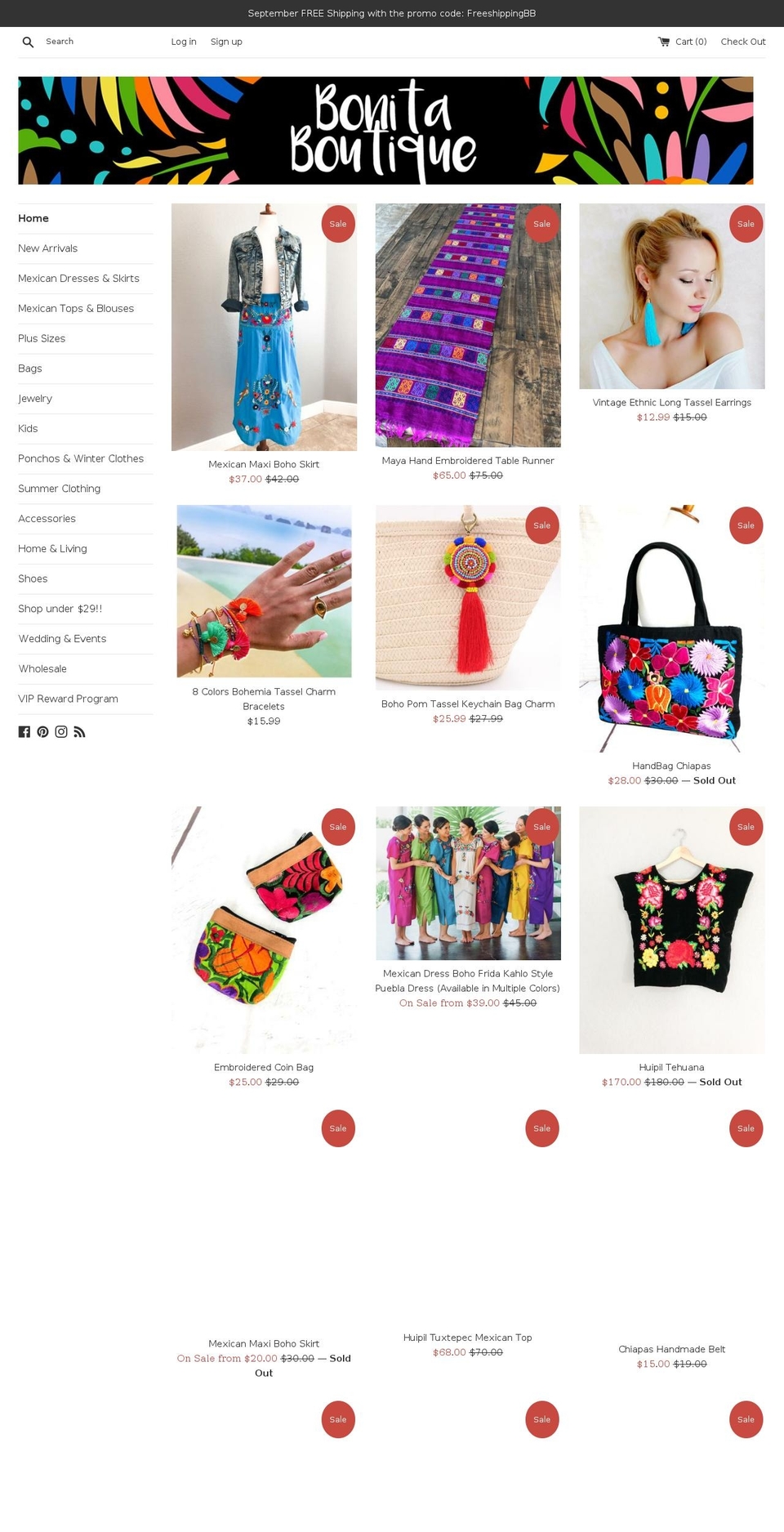 bonitaboutique.us shopify website screenshot