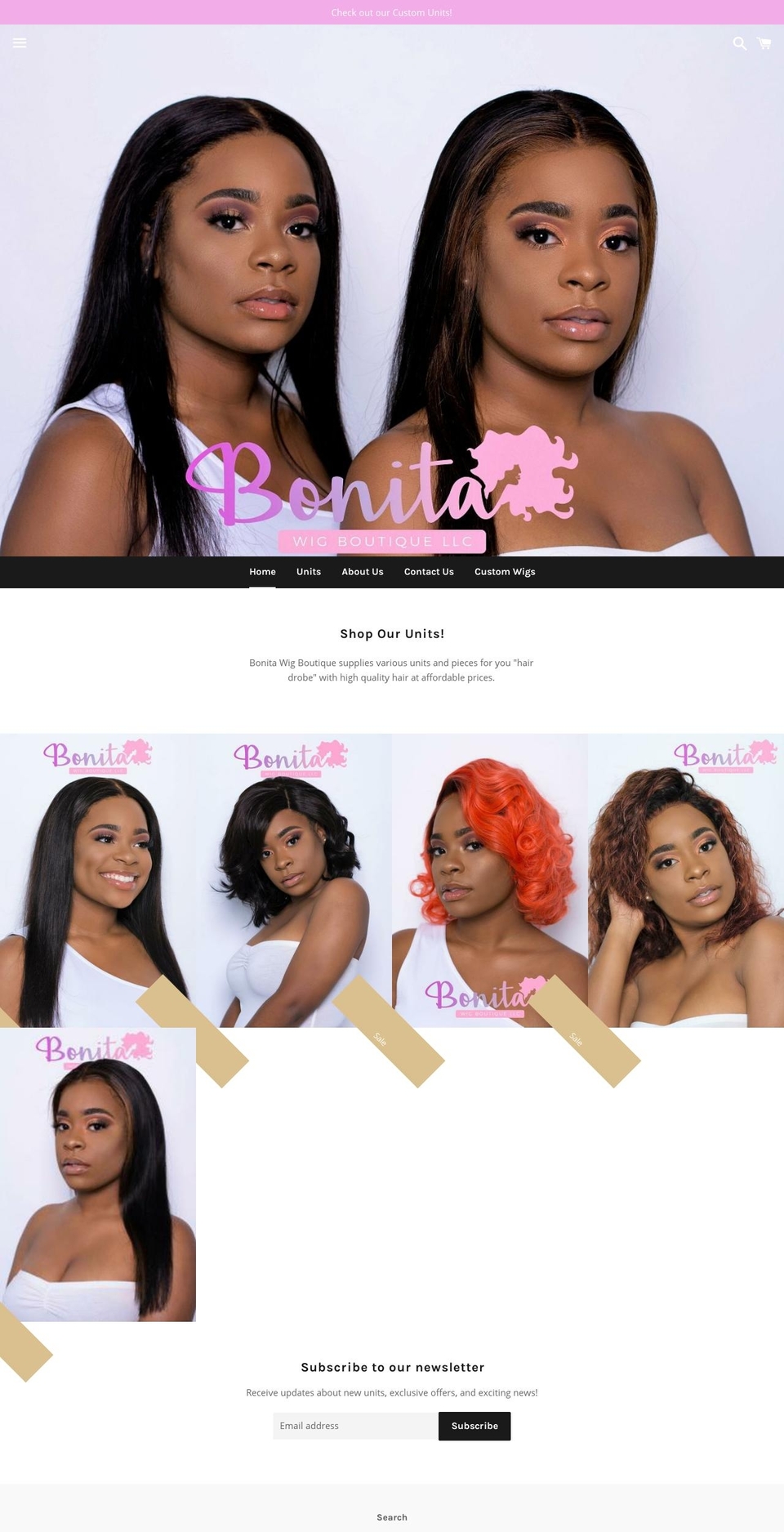 bonitawigboutique.com shopify website screenshot