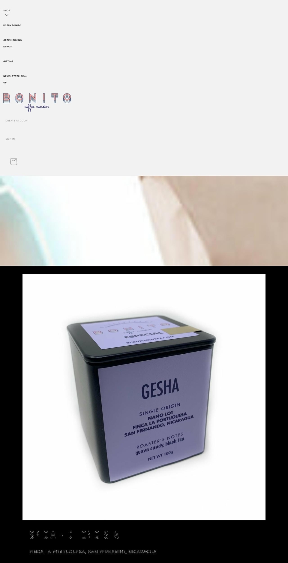 bonitocoffee.com shopify website screenshot