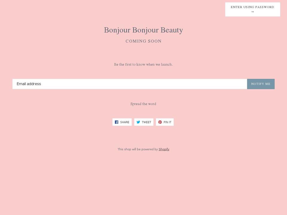 bonjourbonjourbeauty.com — Shopify storefront screenshot