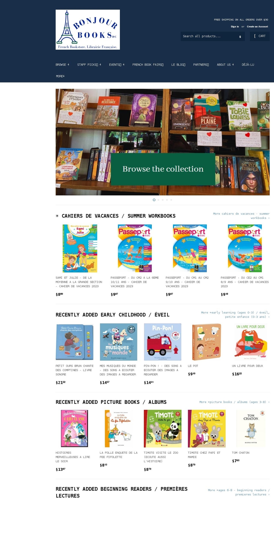 bonjourbooksdc.com shopify website screenshot