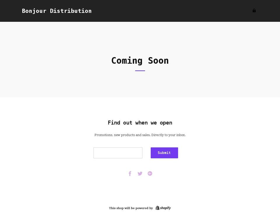 bonjourdistribution.com shopify website screenshot
