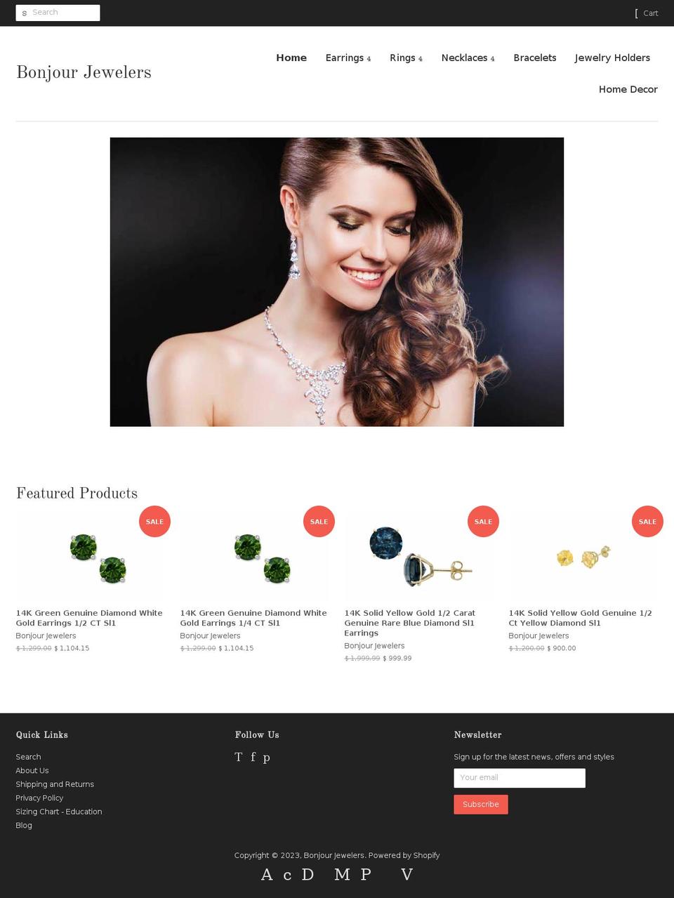 bonjourjewelers.com — Shopify storefront screenshot