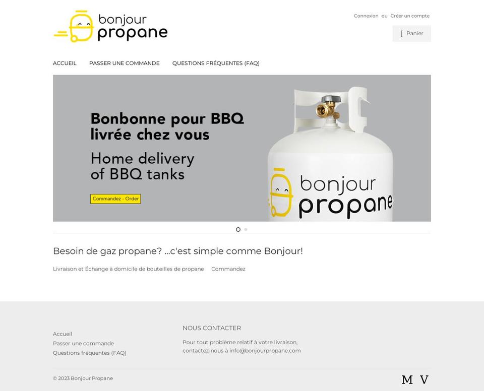 bonjourpropane.com shopify website screenshot