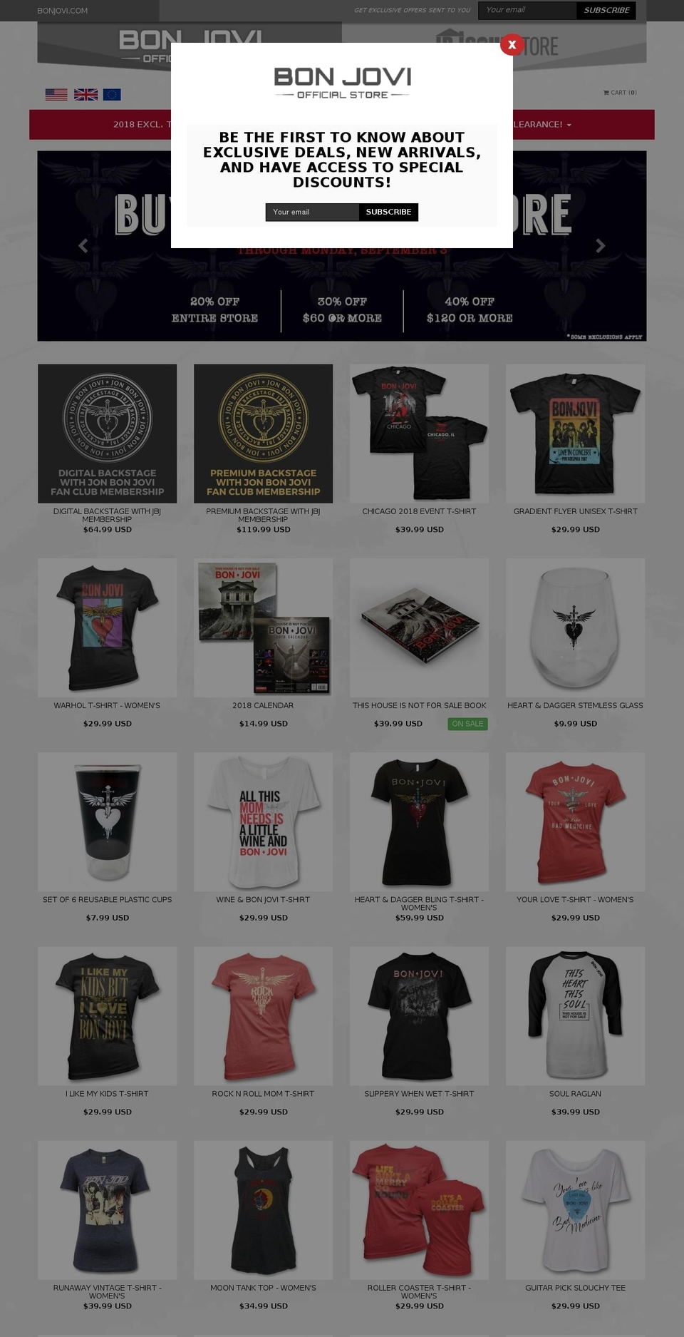 bonjovi.store shopify website screenshot