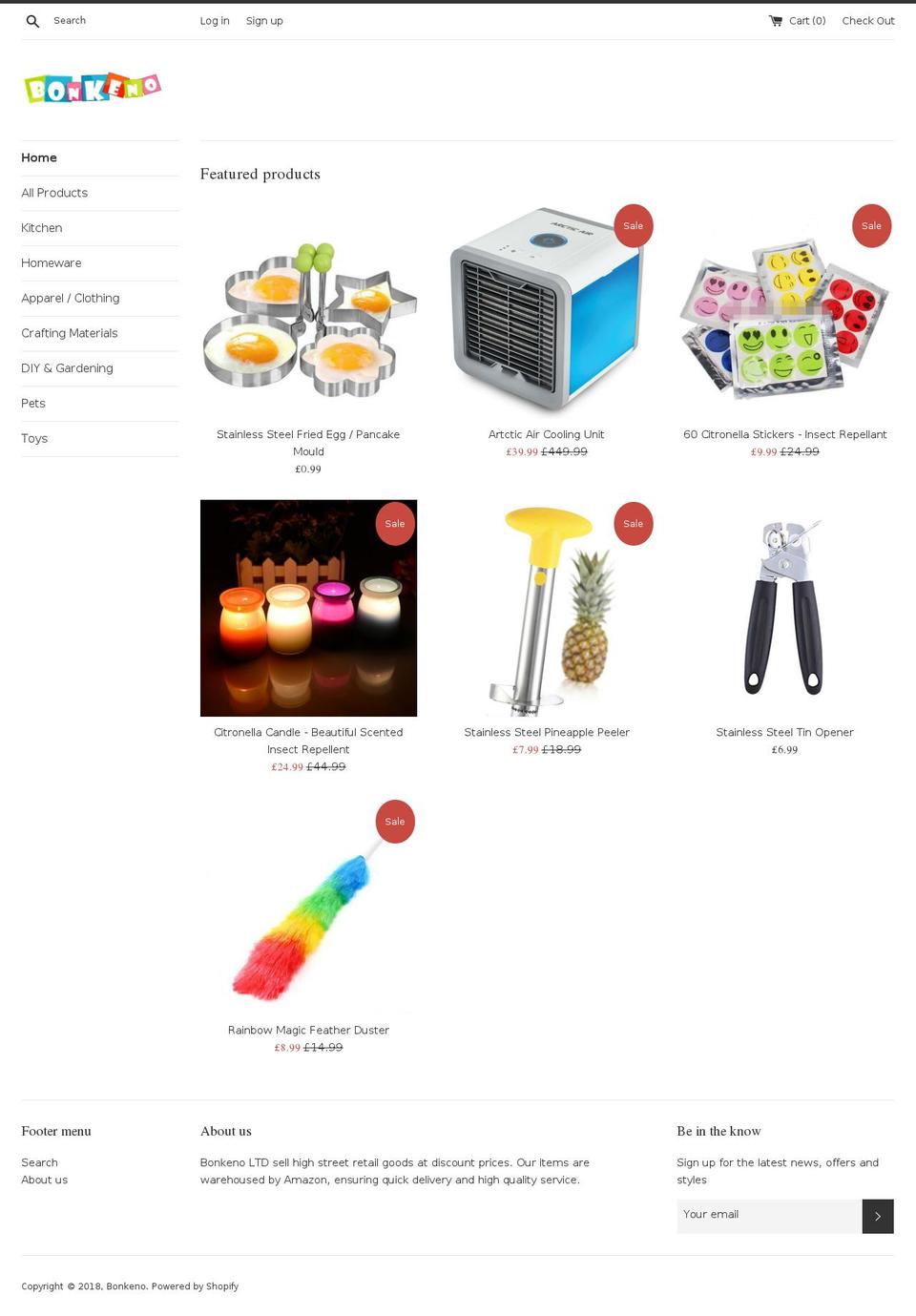 bonkeno.com — Shopify storefront screenshot