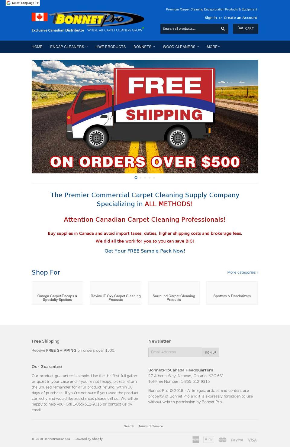 bonnetprocanada.ca shopify website screenshot