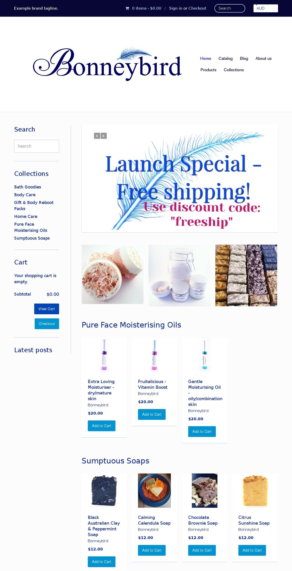 bonneybird.com.au shopify website screenshot