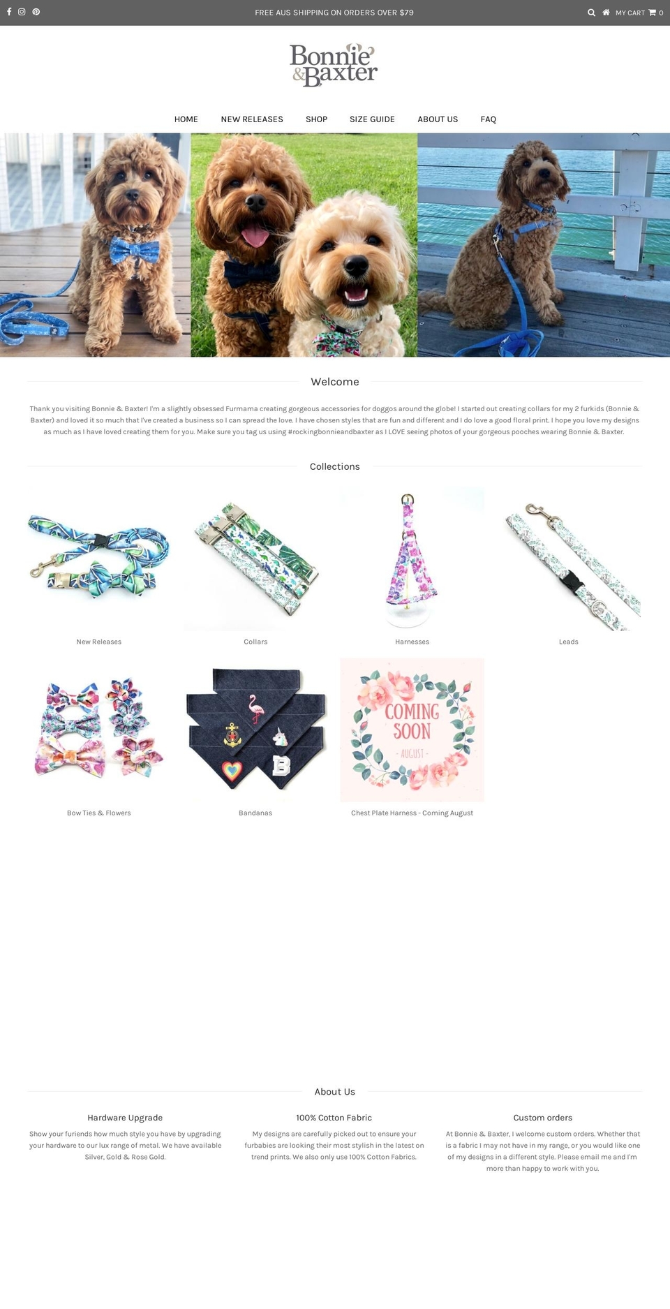 bonnieandbaxter.com shopify website screenshot