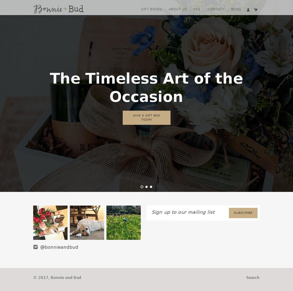 bonnieandbud.com shopify website screenshot