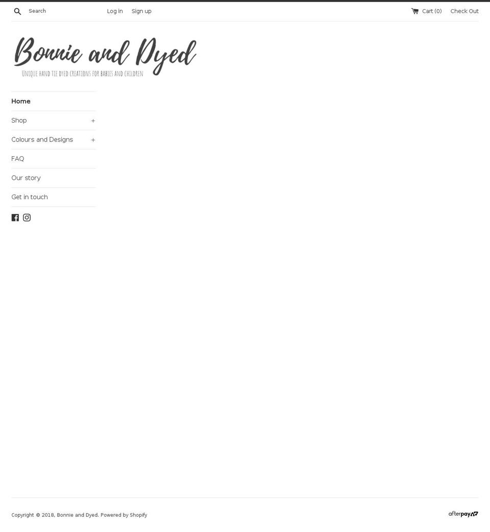 bonnieanddyed.com shopify website screenshot