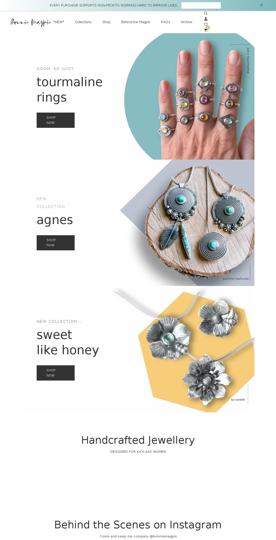 Lezada Shopify theme site example bonniemagpie.com