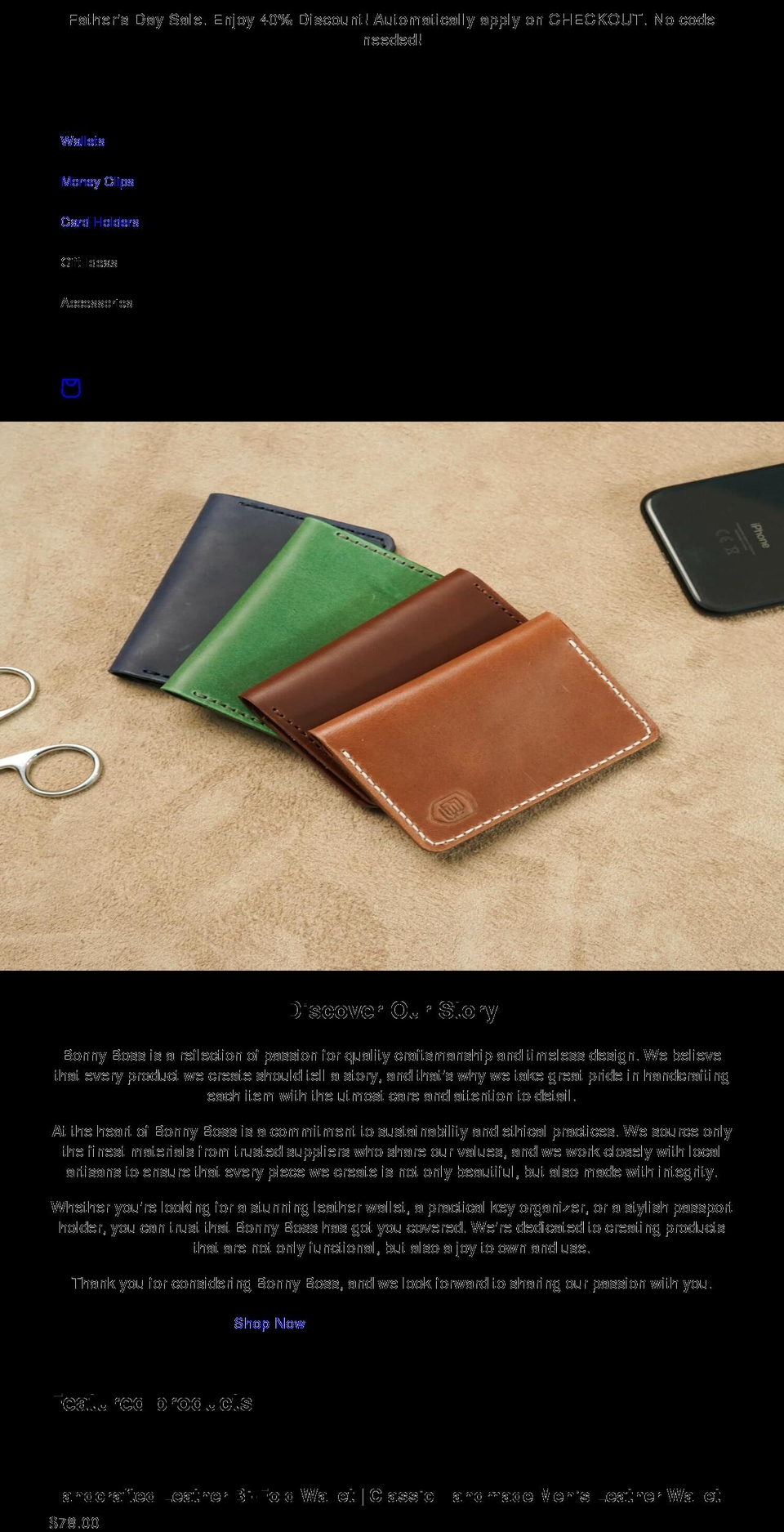 bonnyboss.com shopify website screenshot