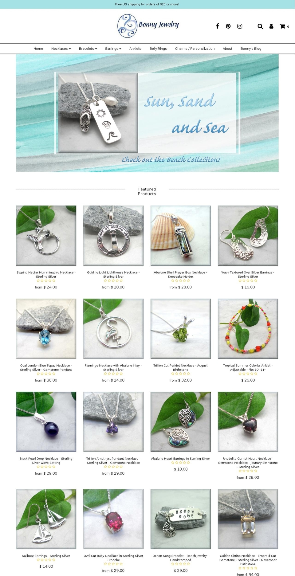 bonnyjewelry.com shopify website screenshot