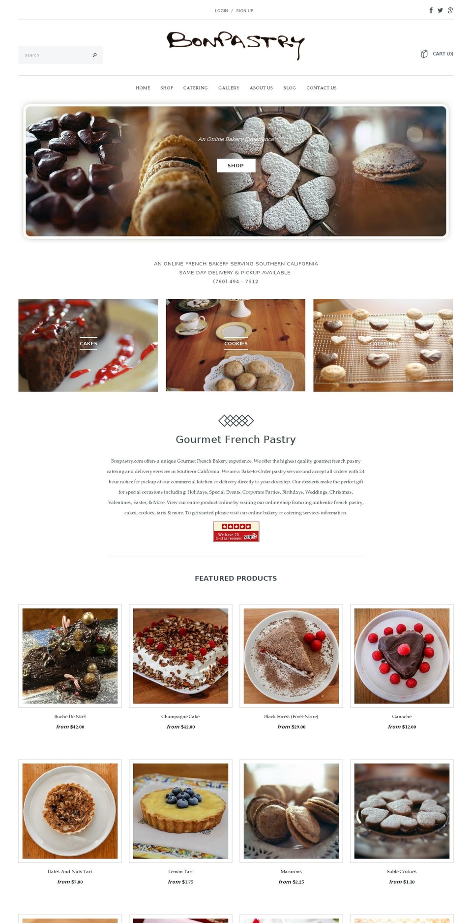 bonpastry.com shopify website screenshot