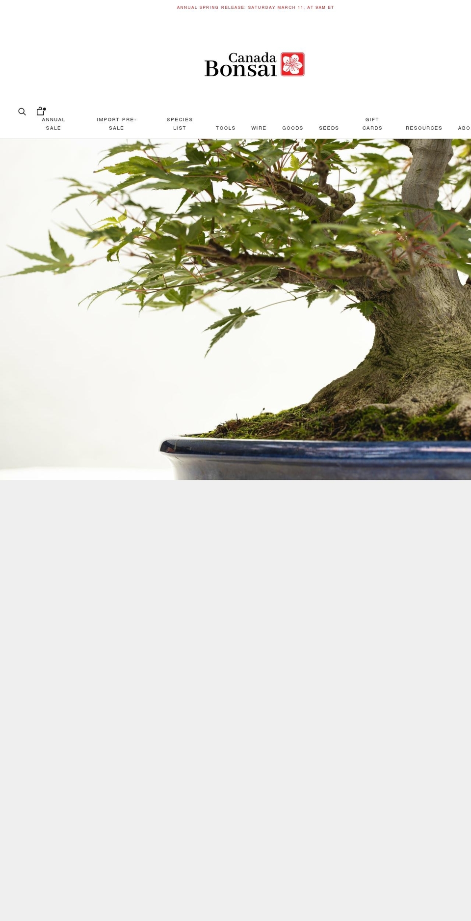 bonsaicanada.com shopify website screenshot