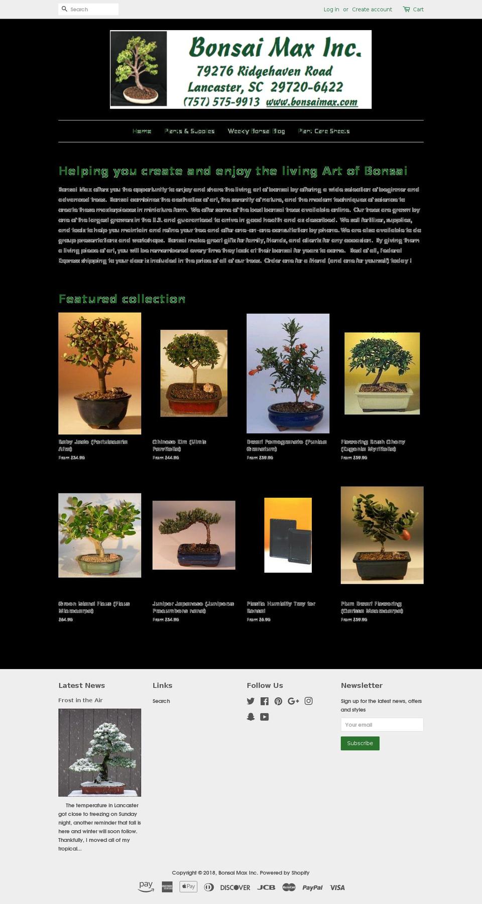 bonsaimax.com — Shopify storefront screenshot