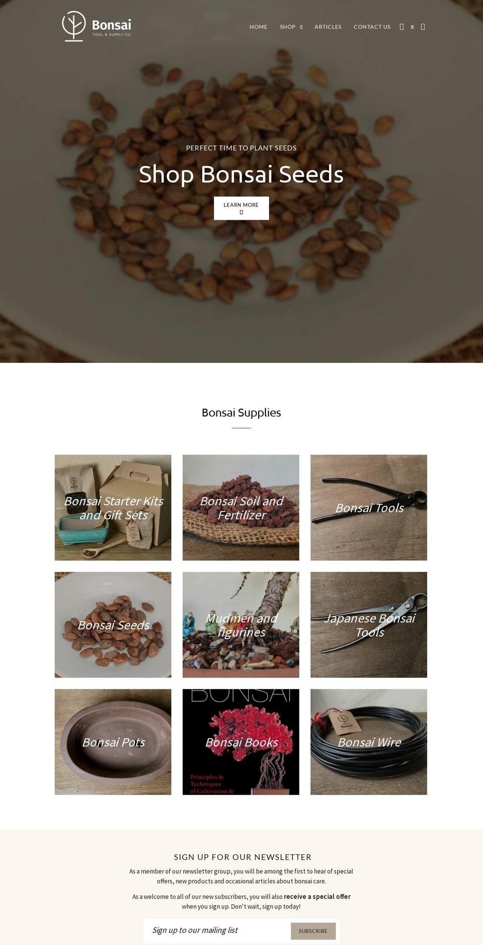 bonsaisupply.ca shopify website screenshot