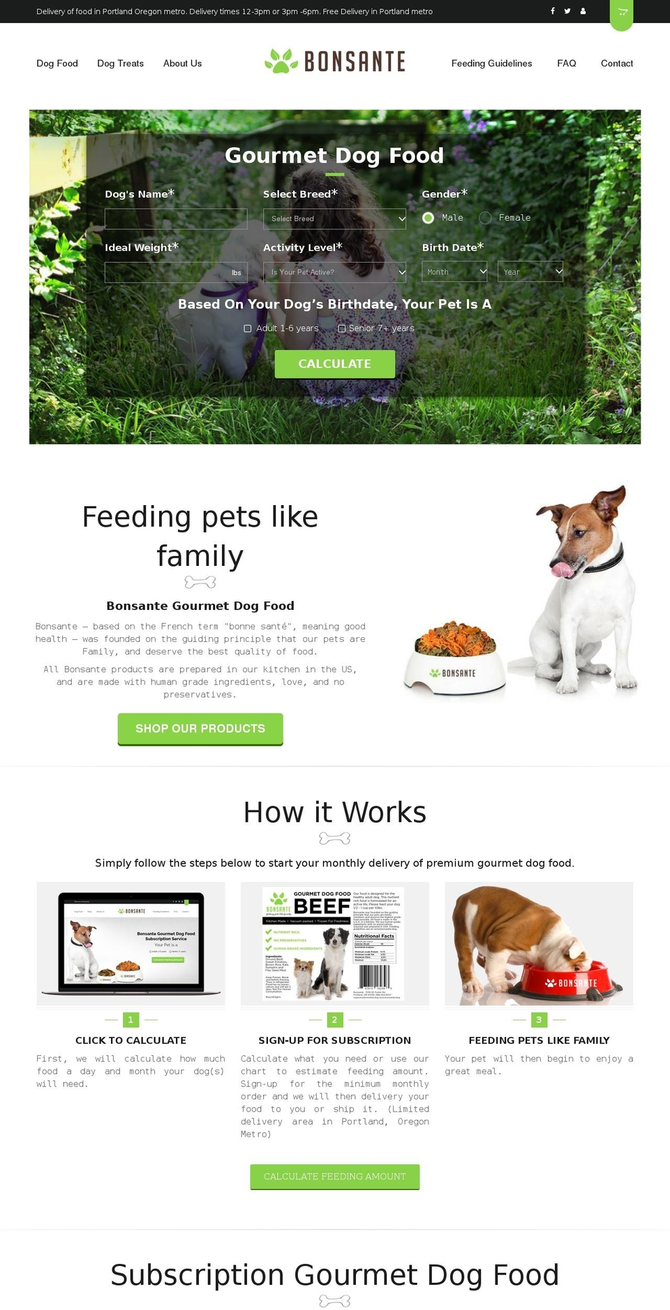 bonsante.dog shopify website screenshot