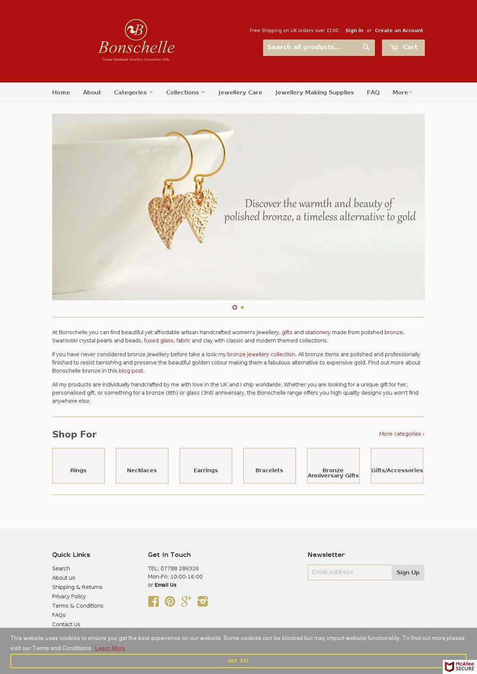 bonschelle.co.uk shopify website screenshot