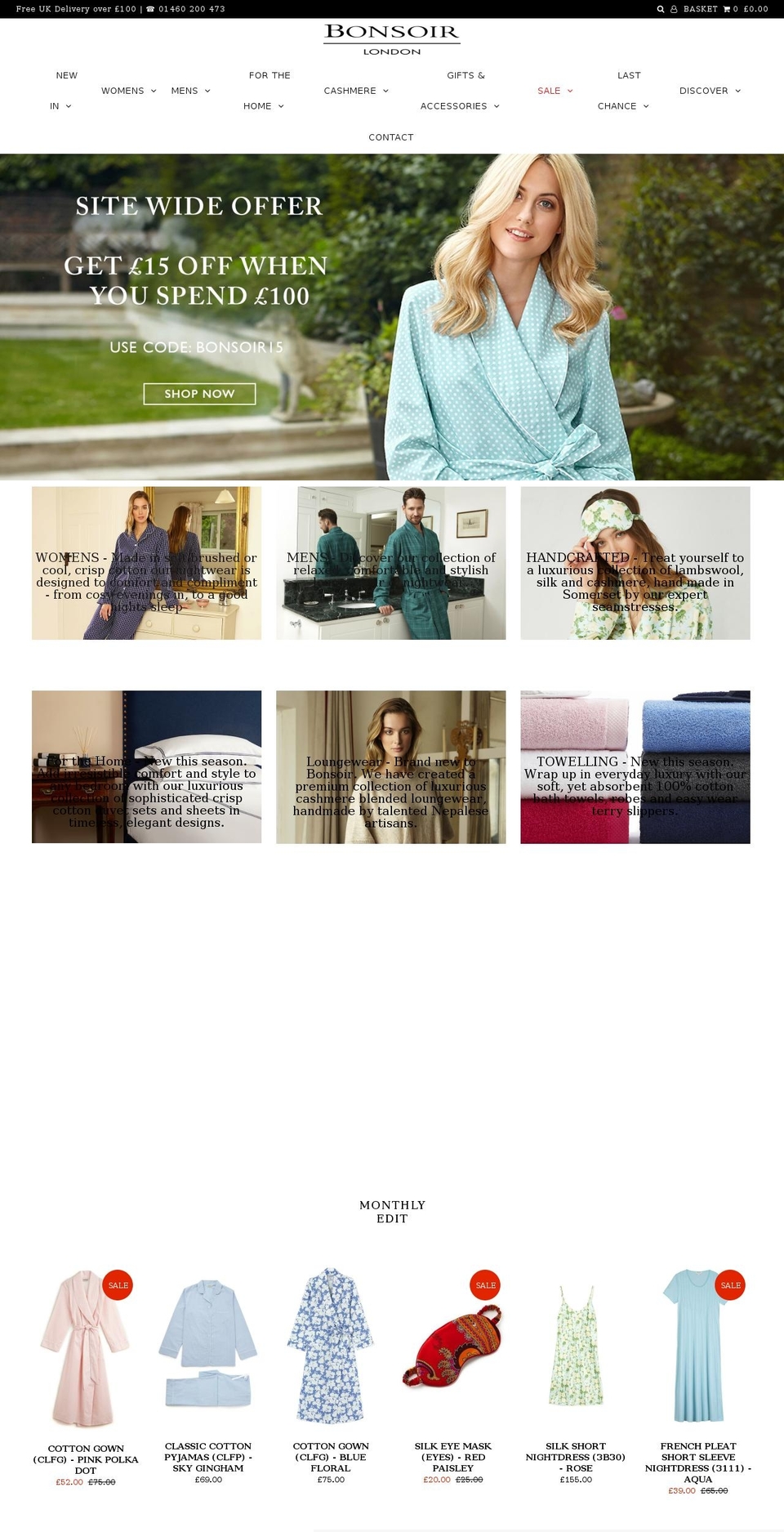 bonsoiroflondon.com — Shopify storefront screenshot