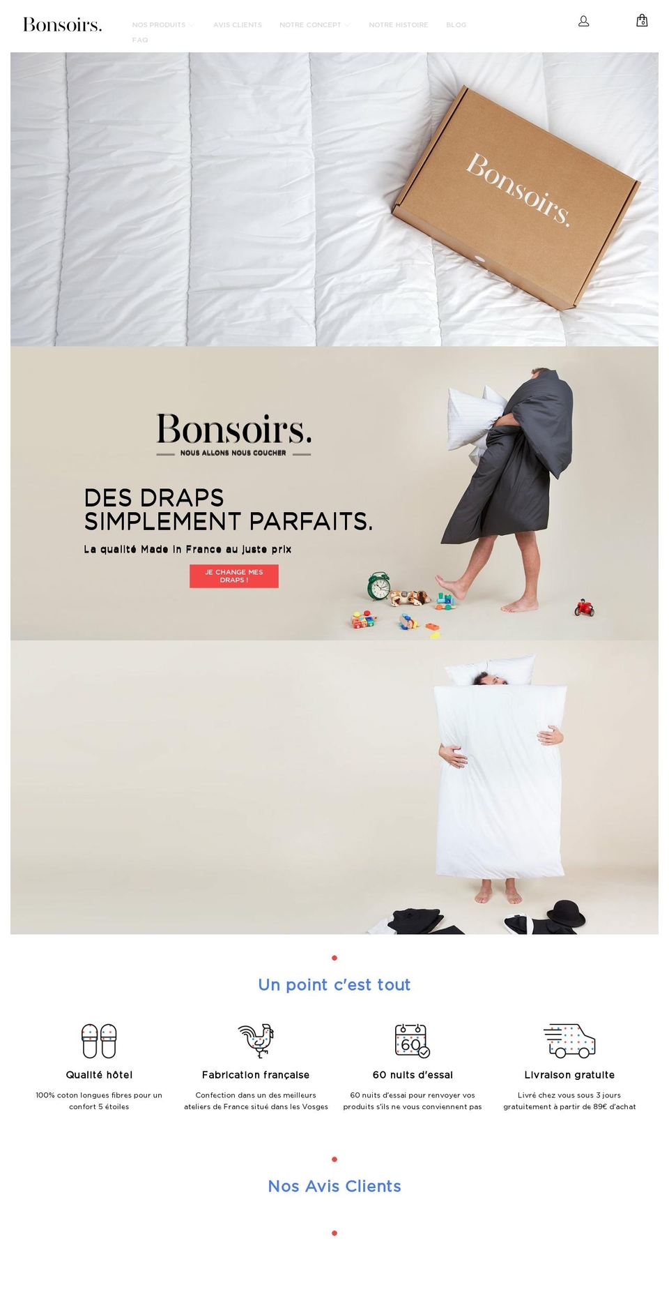 bonsoirs.com shopify website screenshot
