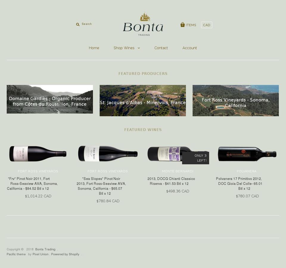 bontatrading.com — Shopify storefront screenshot