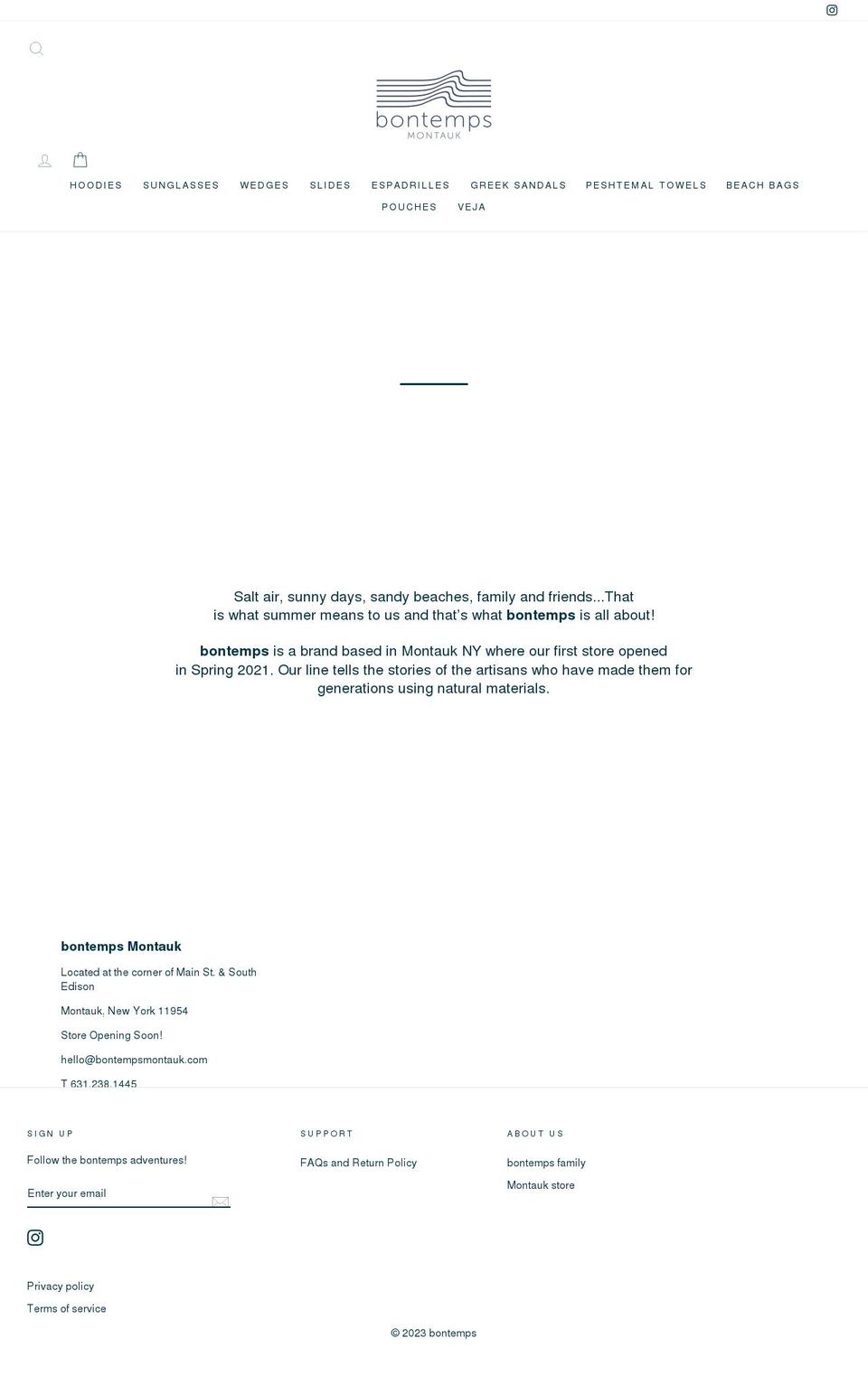 bontempsmontauk.com shopify website screenshot