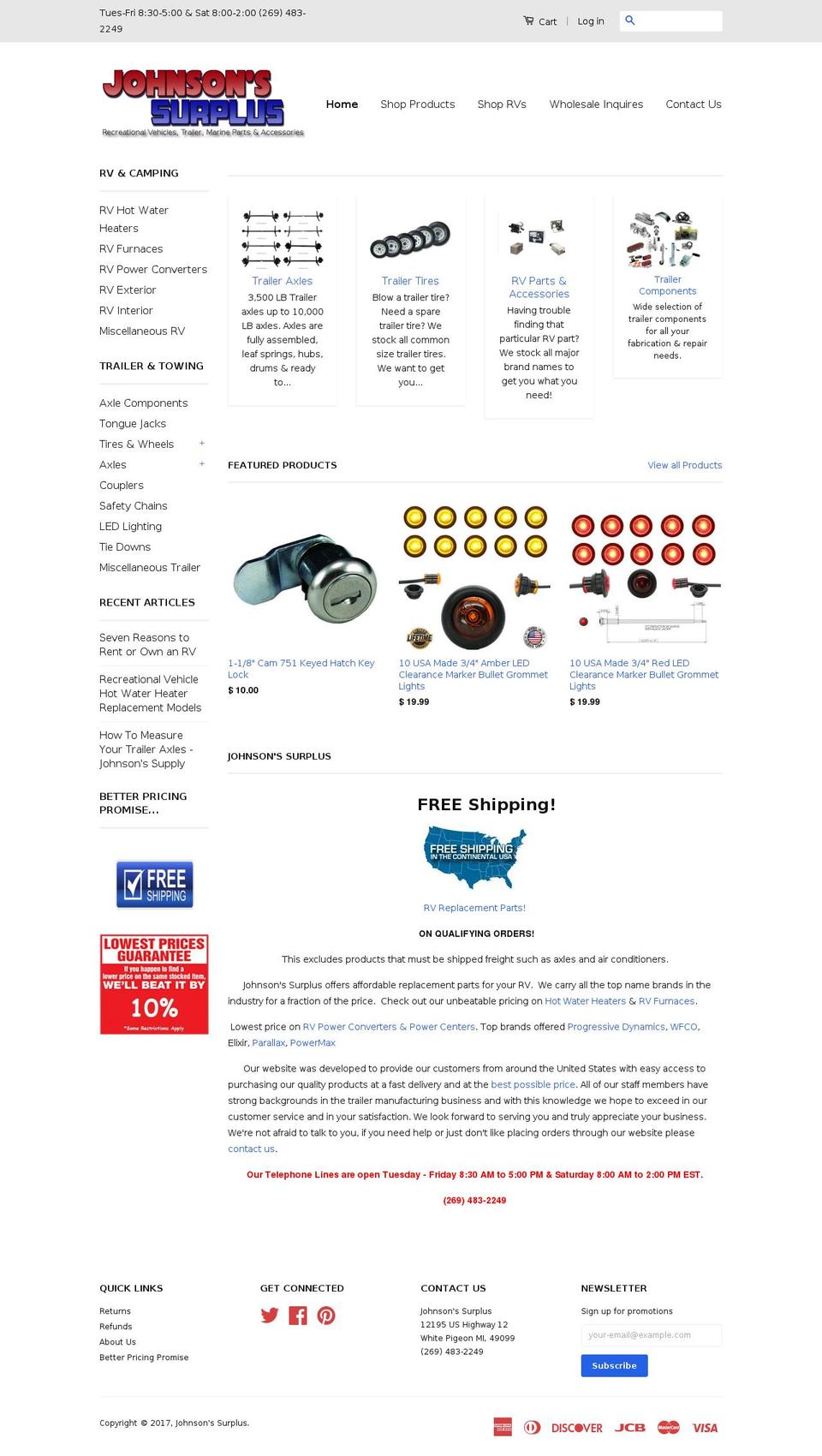 bontragersrvsurplus.com shopify website screenshot