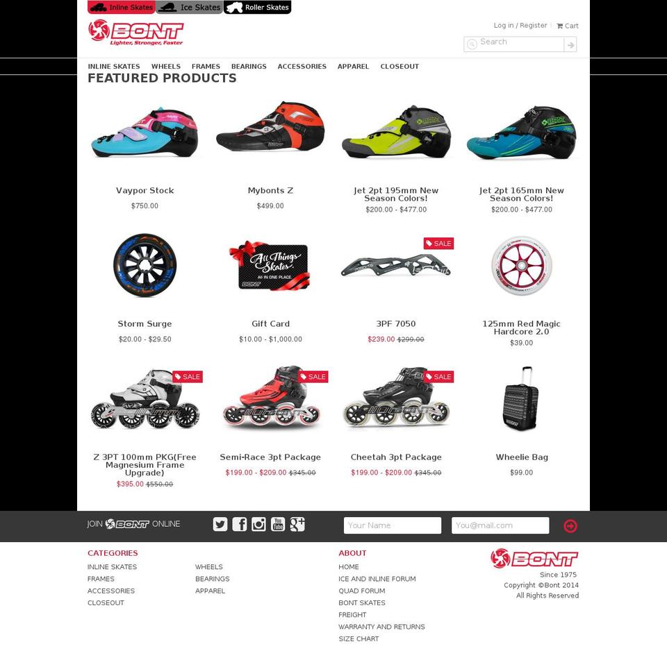 bontskates.myshopify.com shopify website screenshot