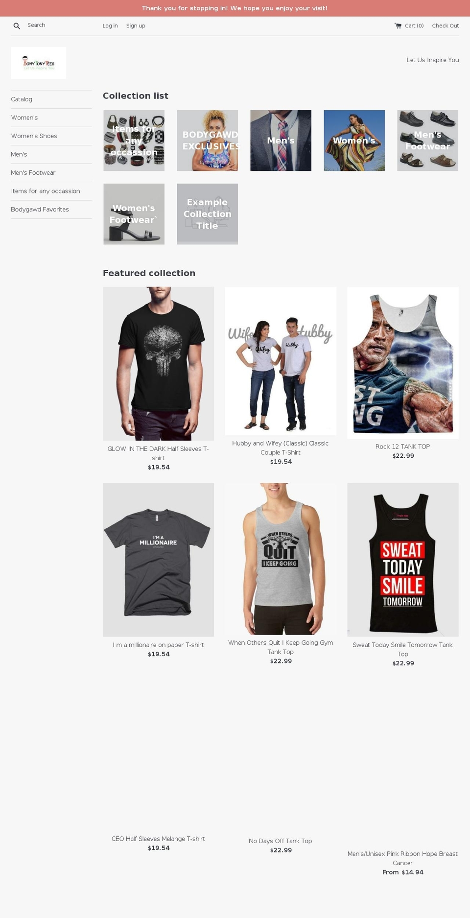bonytonytees.com — Shopify storefront screenshot