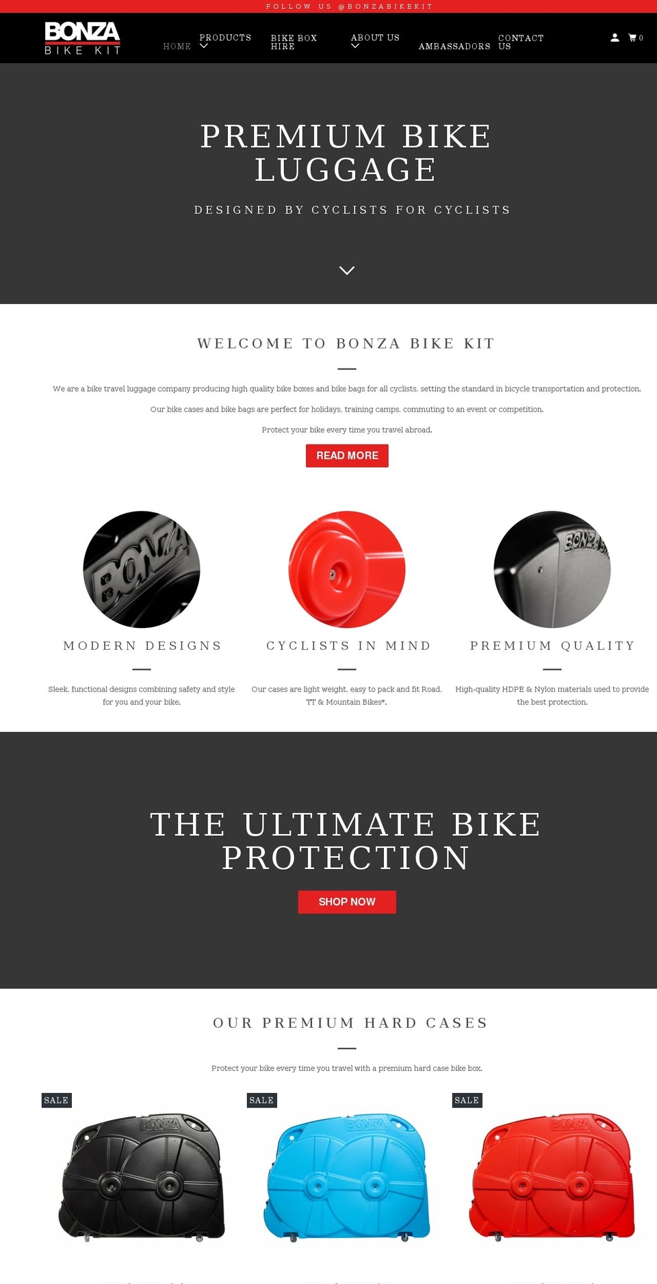 bonzabikekit.com shopify website screenshot