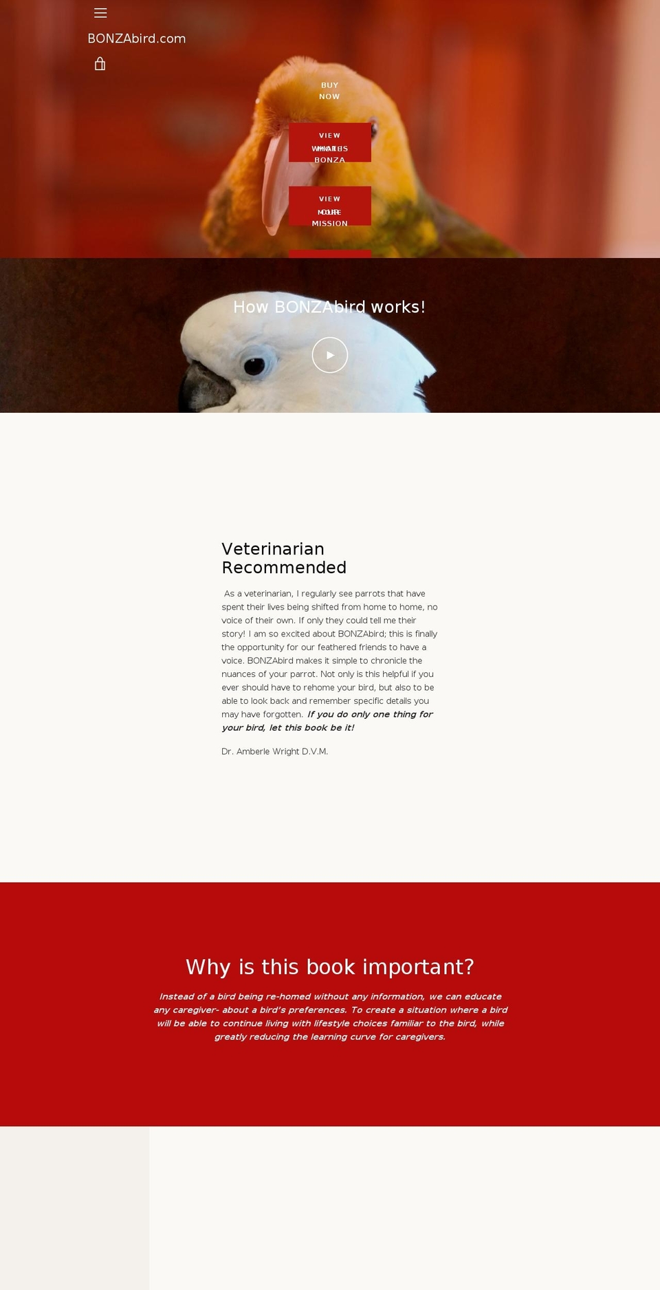 Copy of Copy of Copy of Narrative Shopify theme site example bonzabird.com