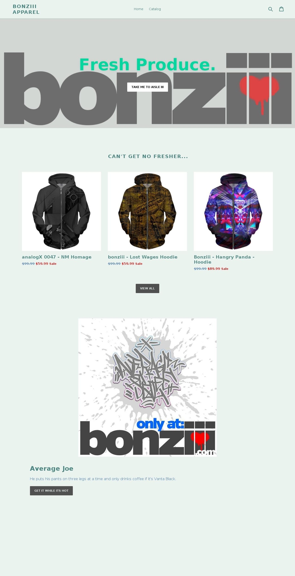 bonziii.com shopify website screenshot