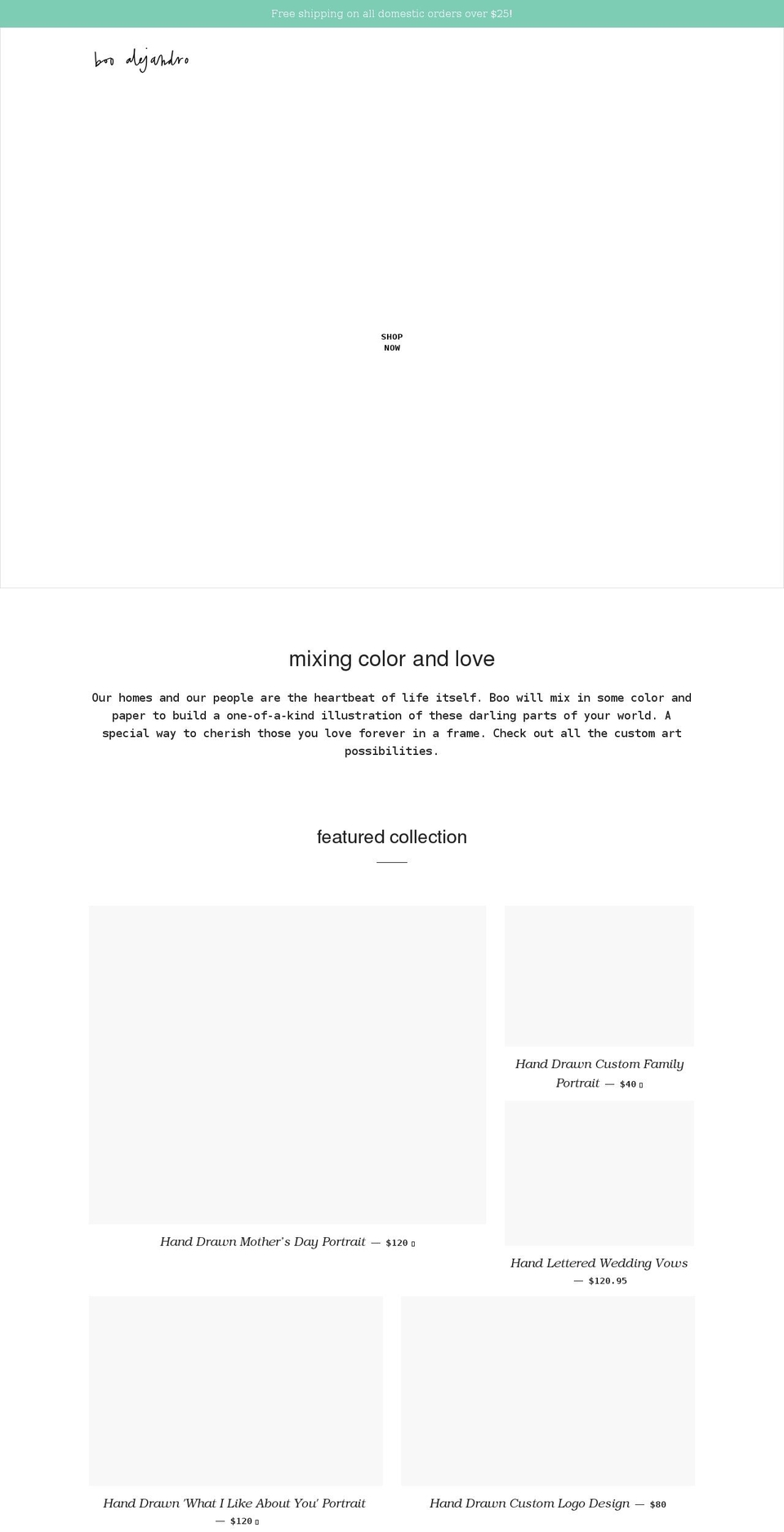 booalejandro.com shopify website screenshot