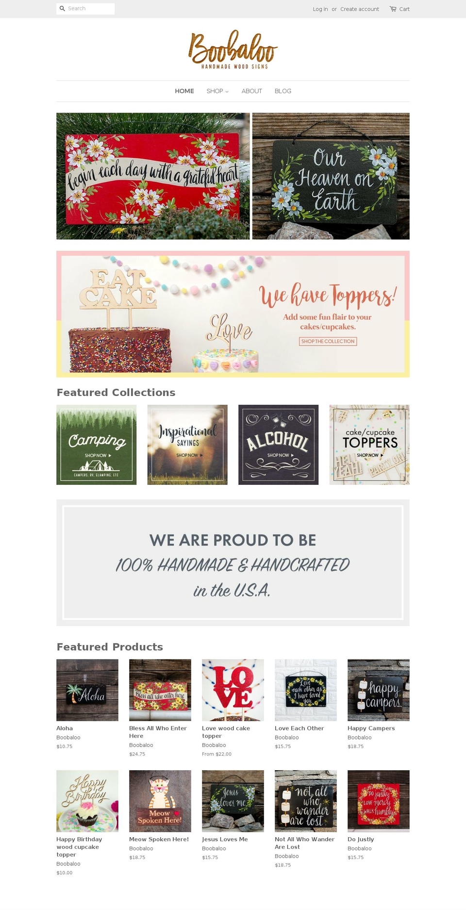 boobaloodesigns.com — Shopify storefront screenshot