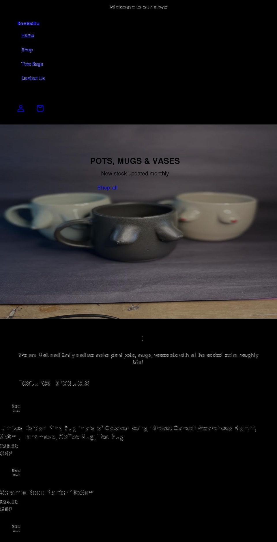 boobiebu.com shopify website screenshot