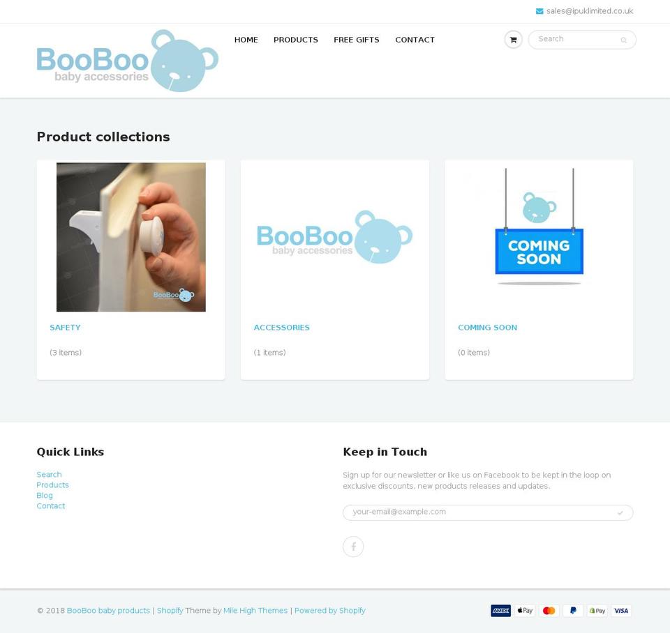booboobabyproducts.com — Shopify storefront screenshot