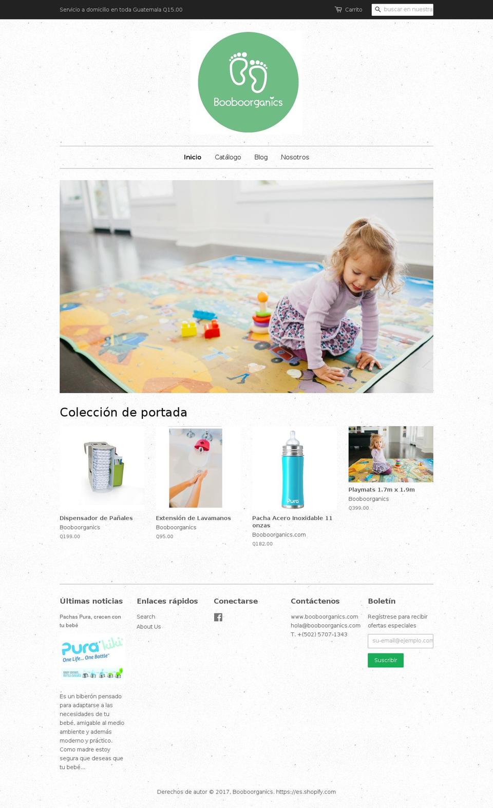 booboorganics.com shopify website screenshot