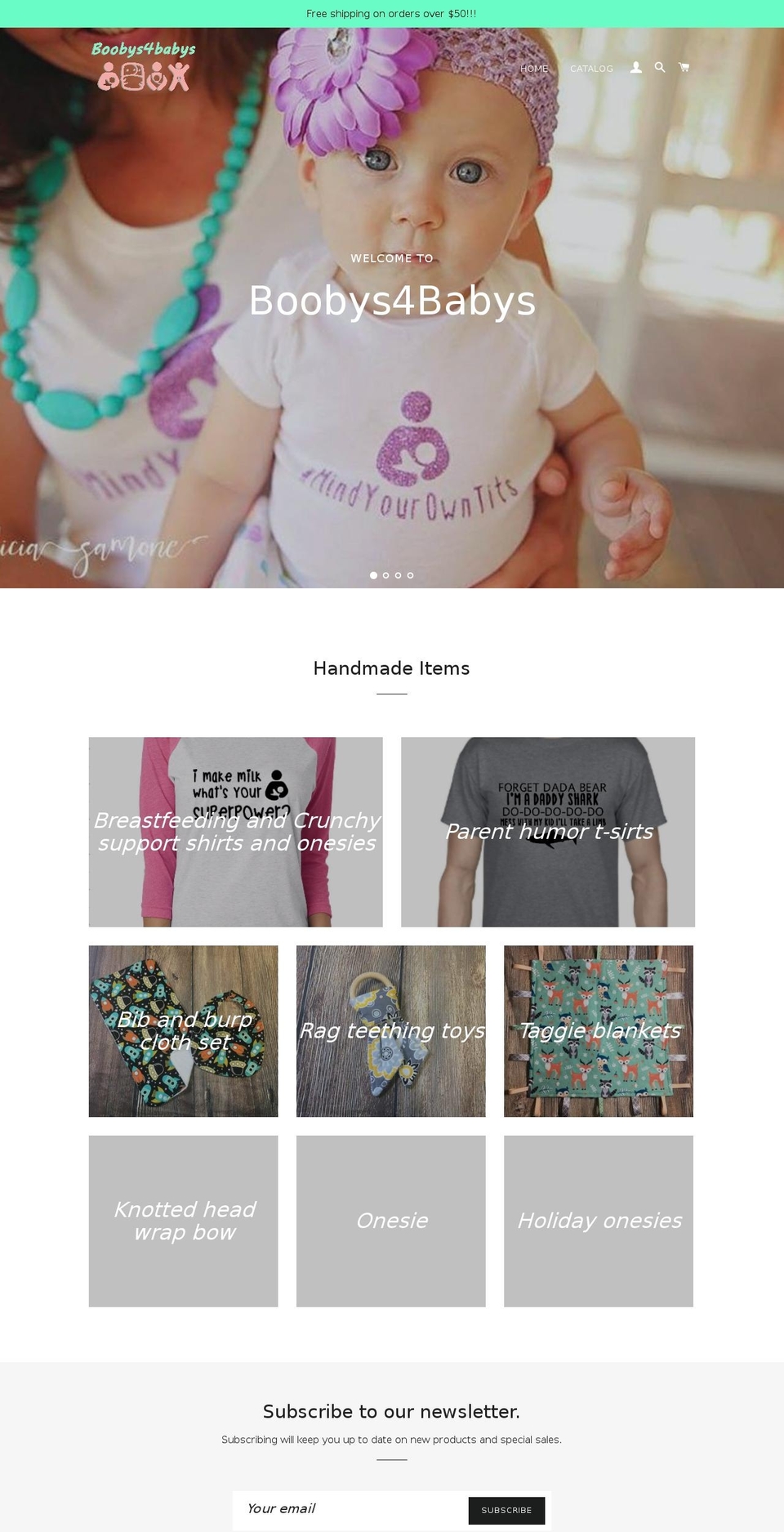 boobys4babys.com — Shopify storefront screenshot