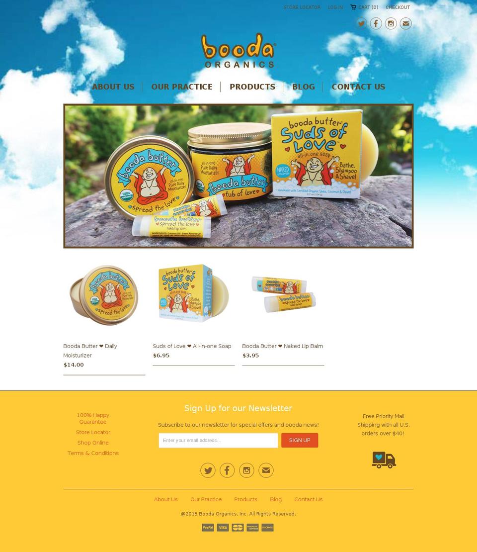 boodaorganics.com shopify website screenshot