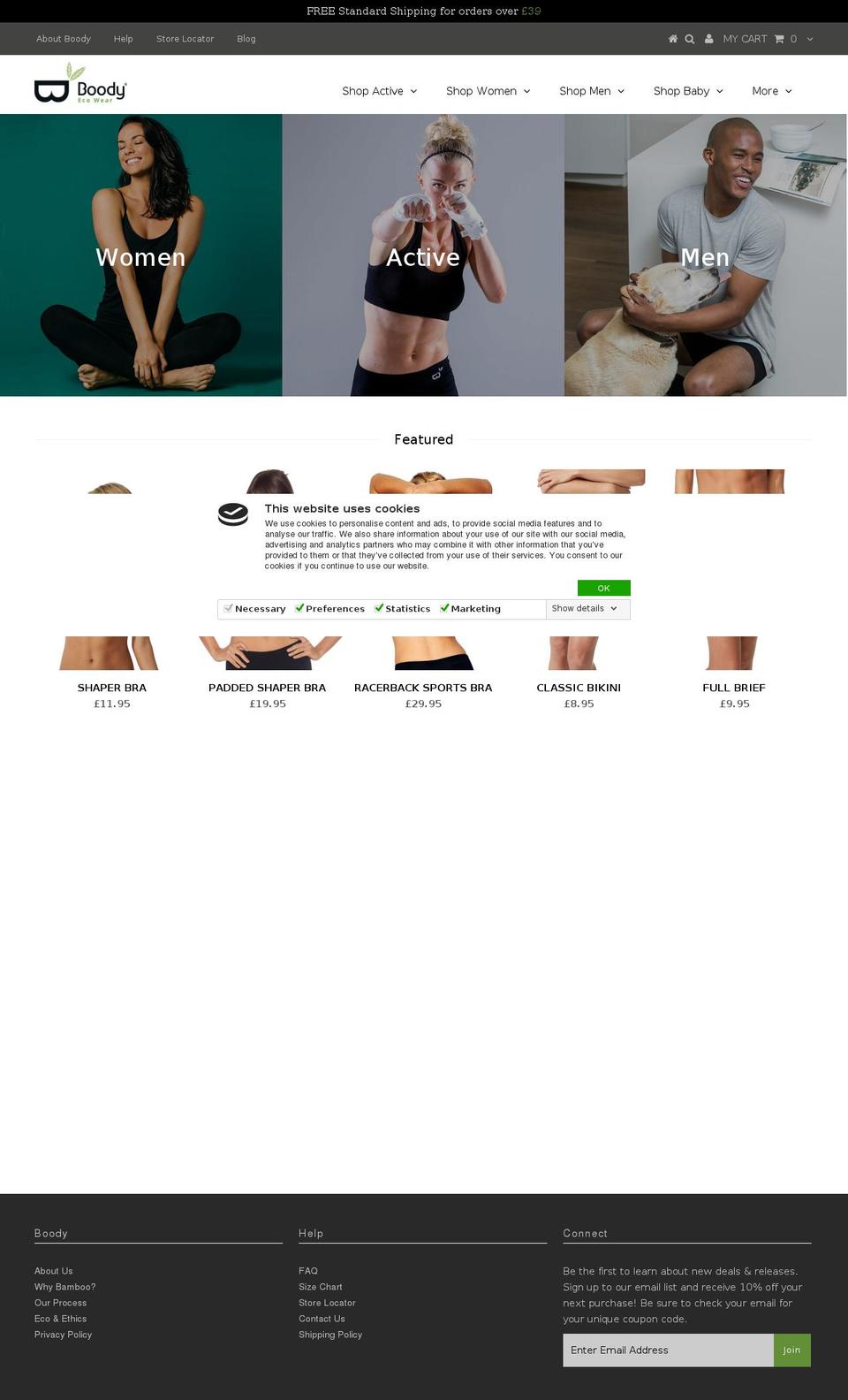 boody.co.uk shopify website screenshot