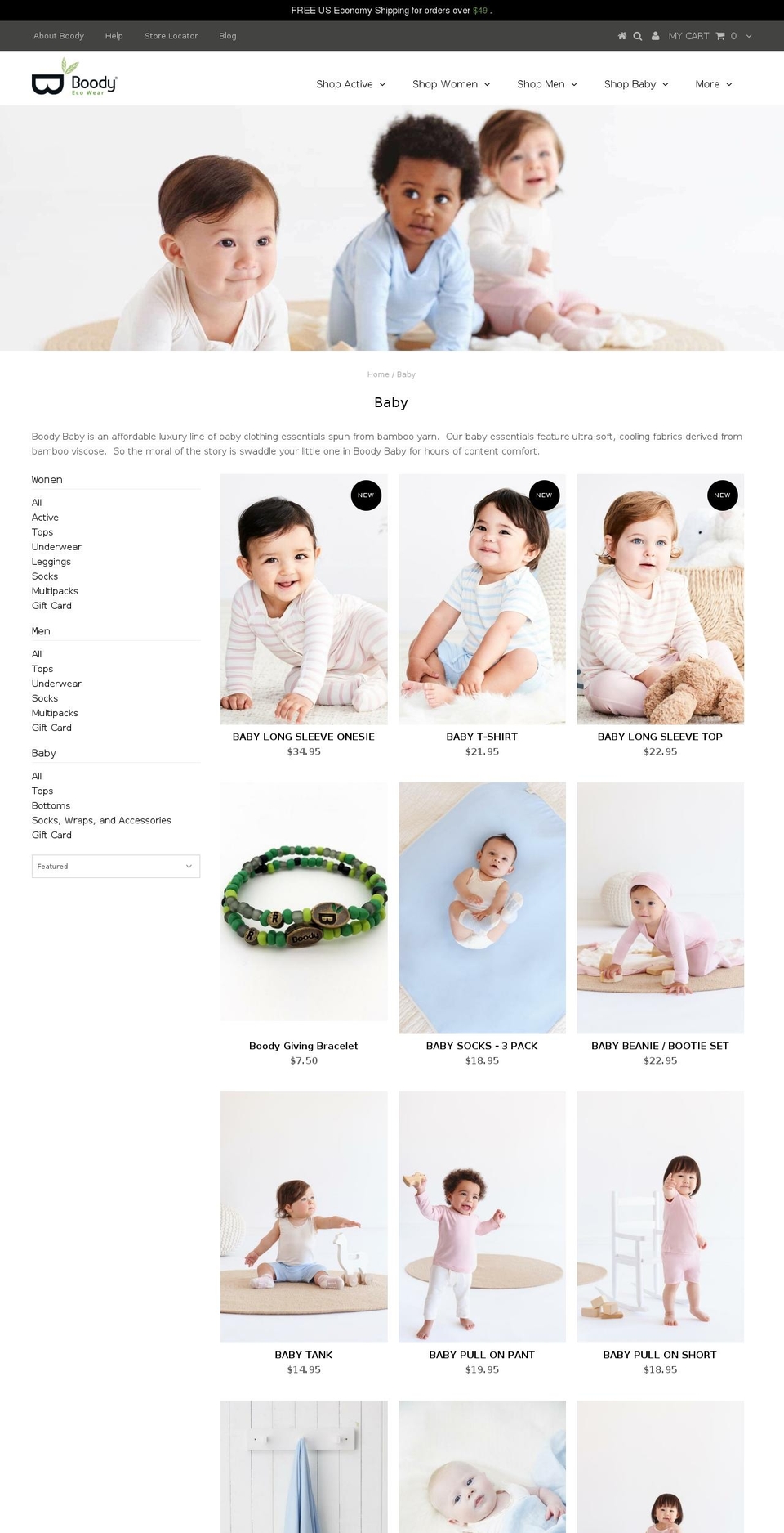 boodybabyshop.com — Shopify storefront screenshot