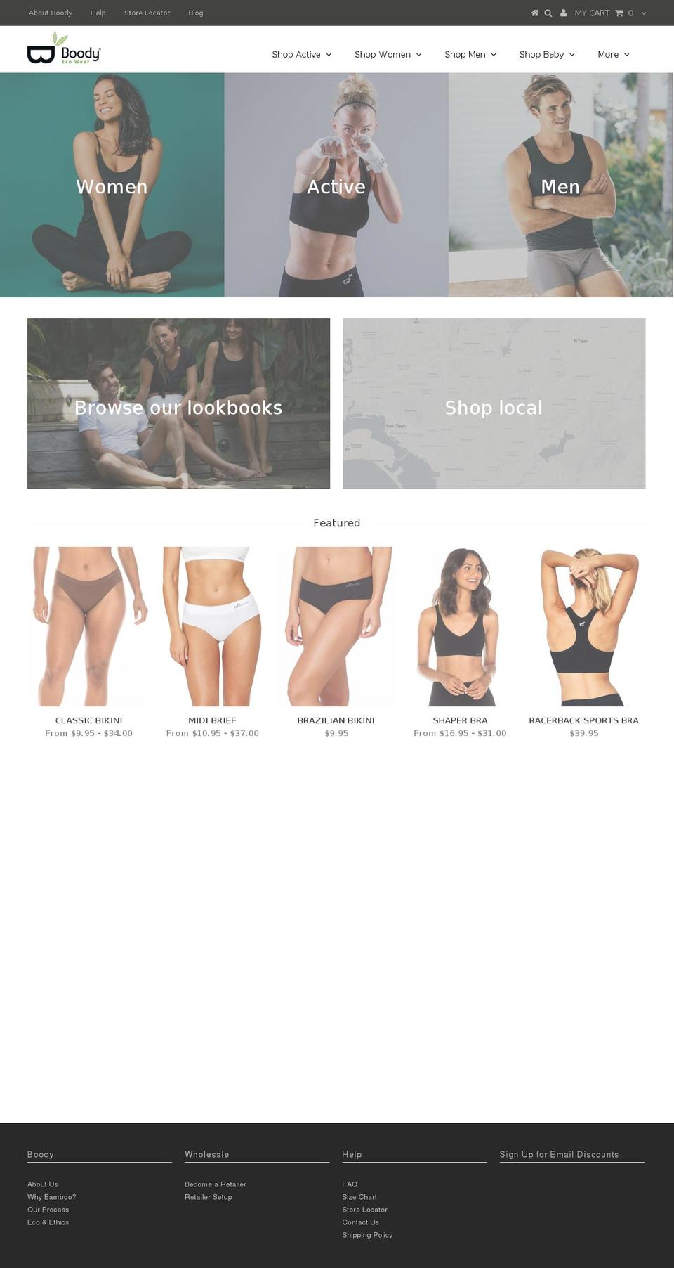 boodywear.com — Shopify storefront screenshot