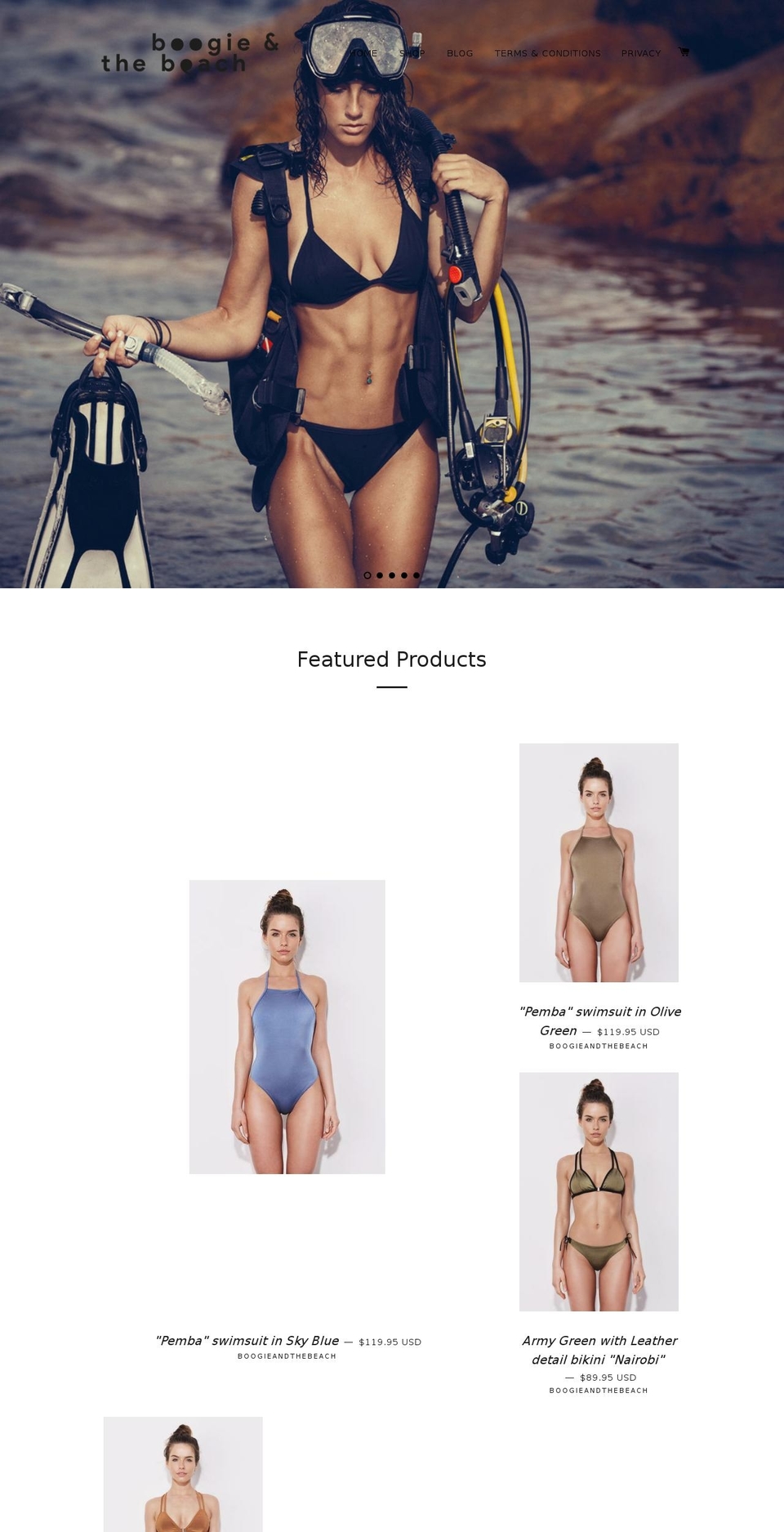 boogieandthebeach.com shopify website screenshot