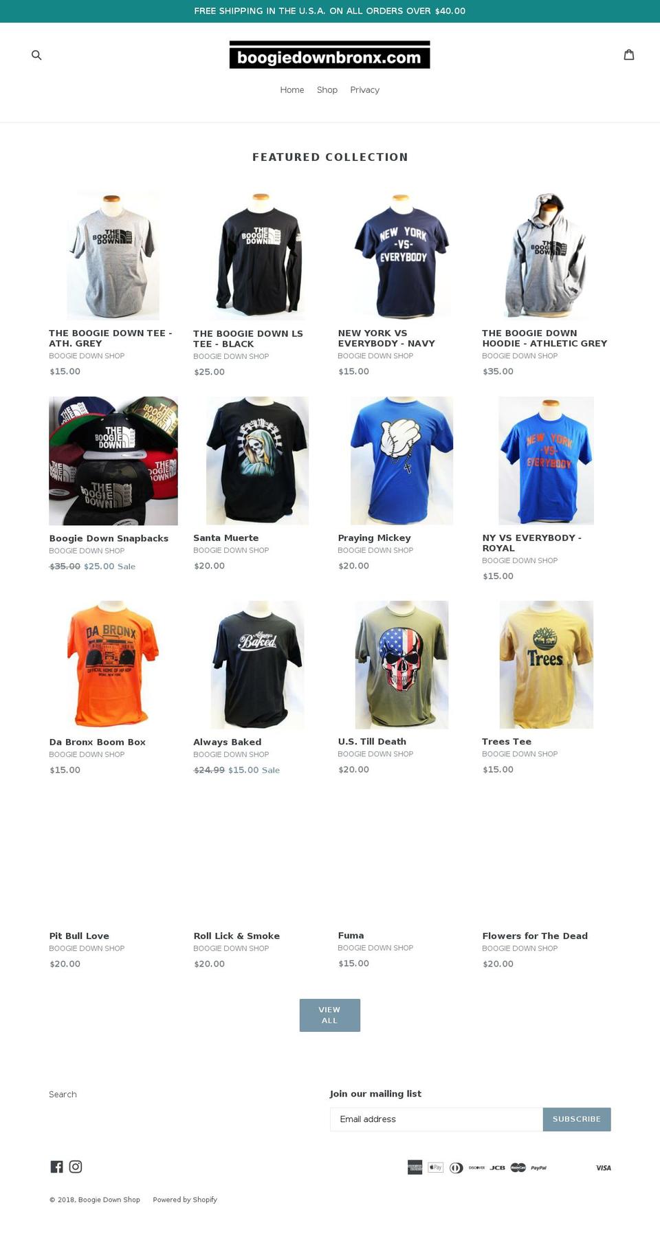 boogiedownshop.com shopify website screenshot