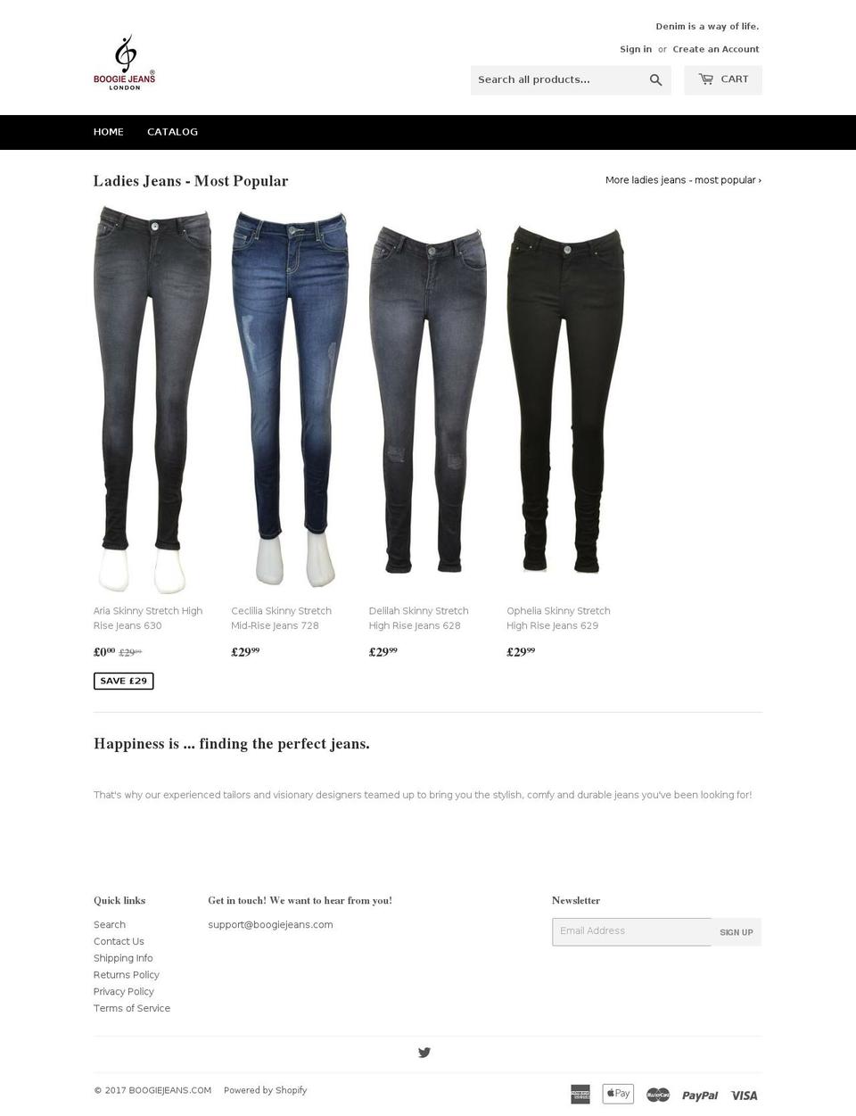 boogiejeans.com shopify website screenshot