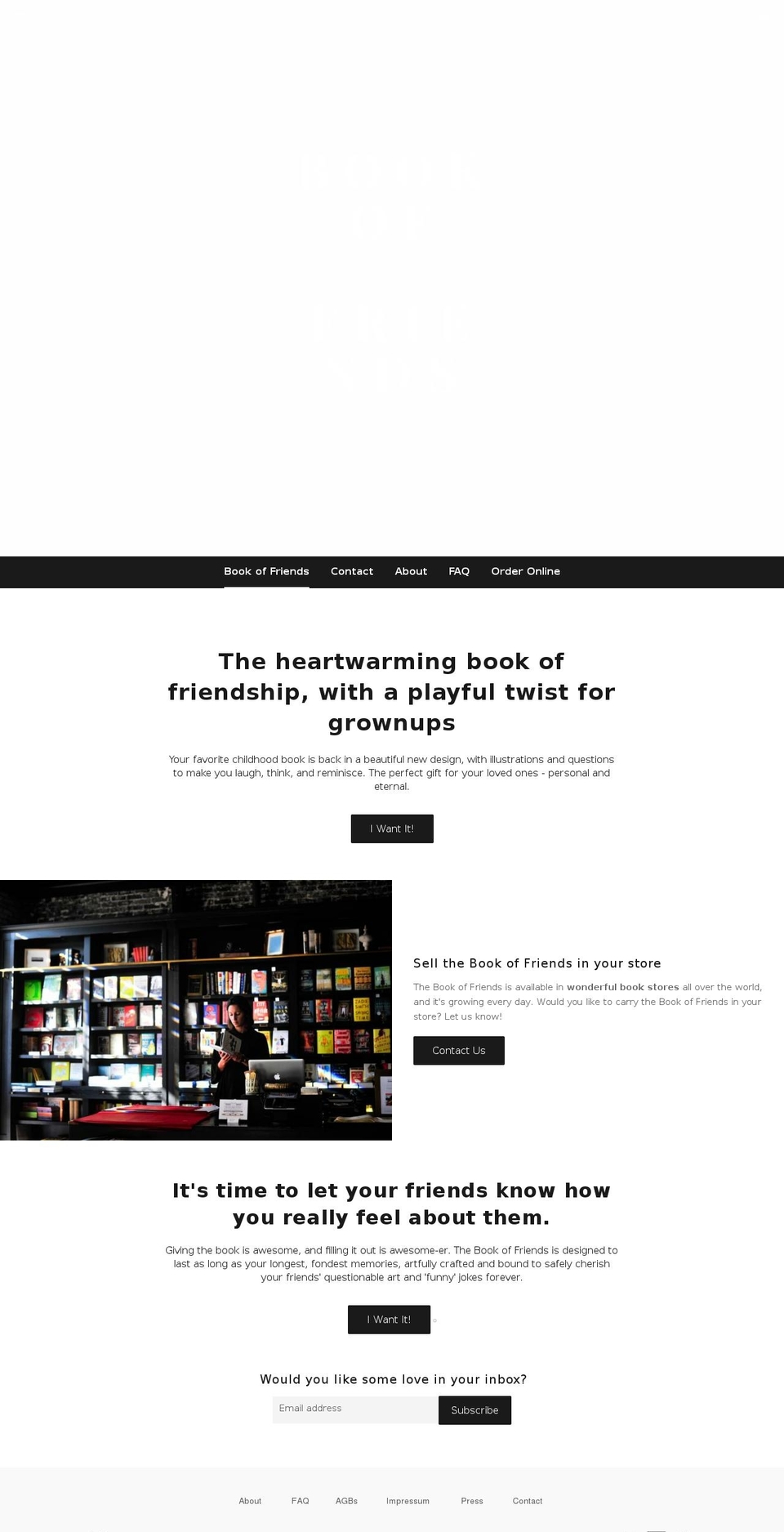 book-of-friends.com — Shopify storefront screenshot