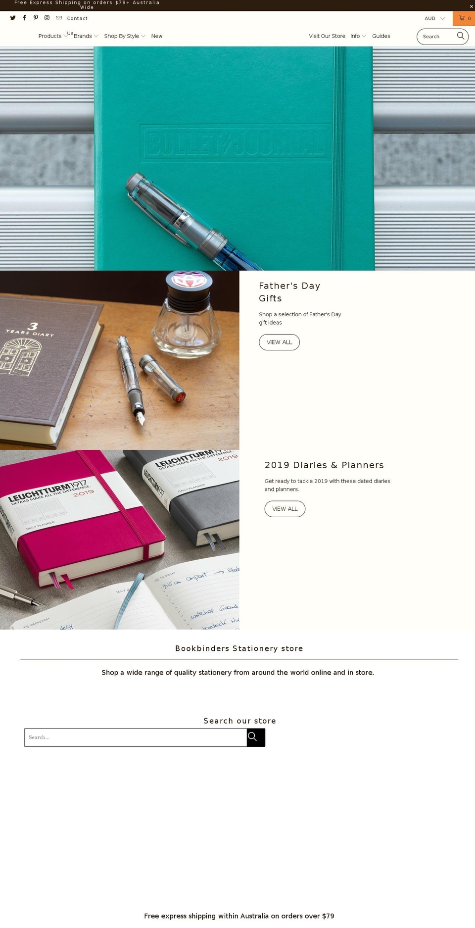 bookbinders.co shopify website screenshot